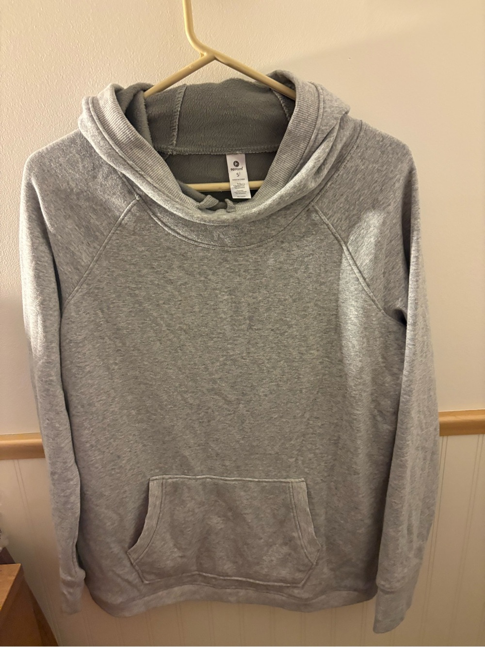 90 Degree by Reflex Womens Small Gray Cowl Neck Hoodie Pullover Athleisure